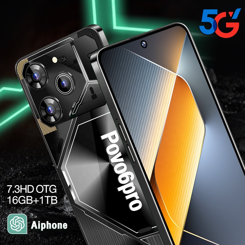 2024 Original Tecono Pova 6 pro Android 7.3 Inch Gaming Phone Styles Support 5G Smartphone mobile AI in stock